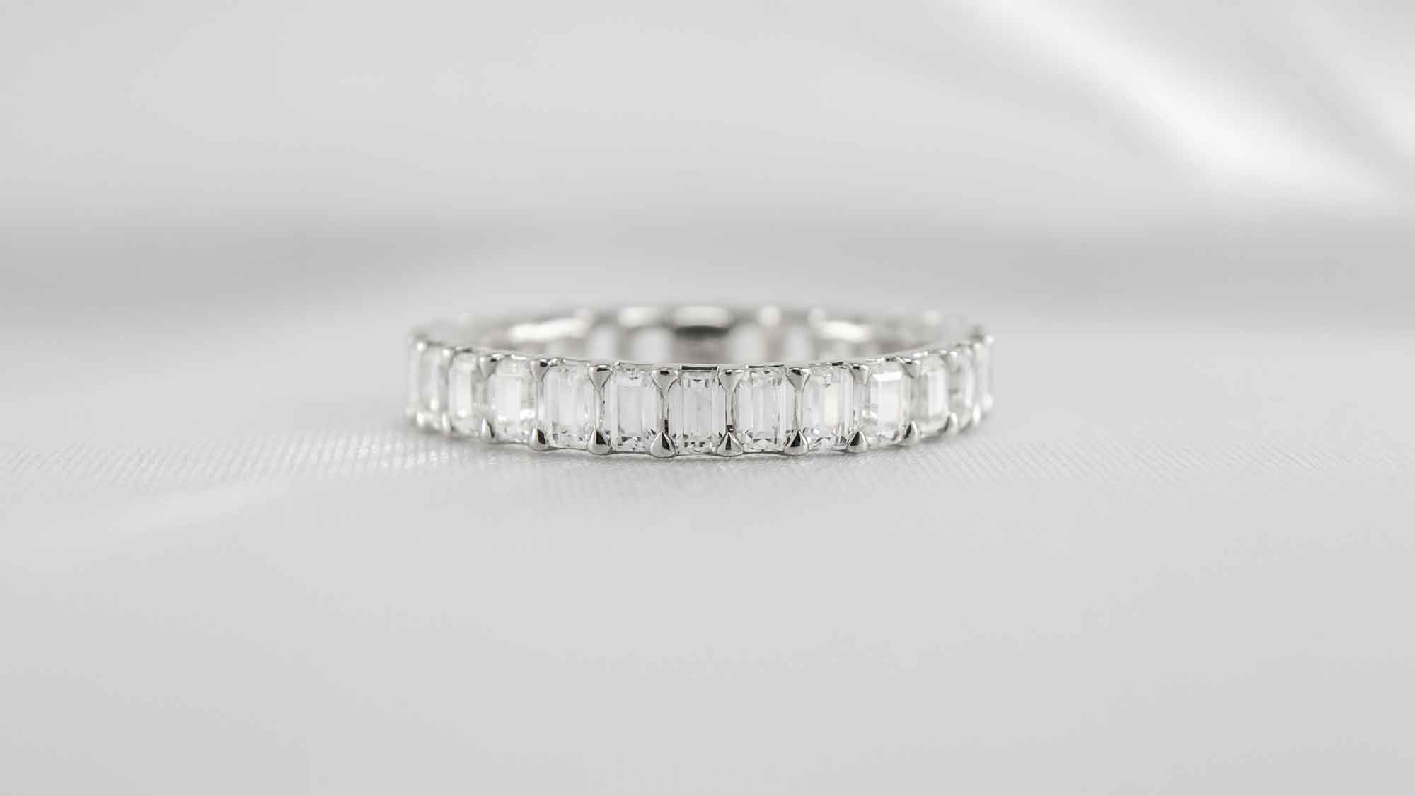 The Anniston Emerald Cut Diamond Eternity Ring | Lisa Robin