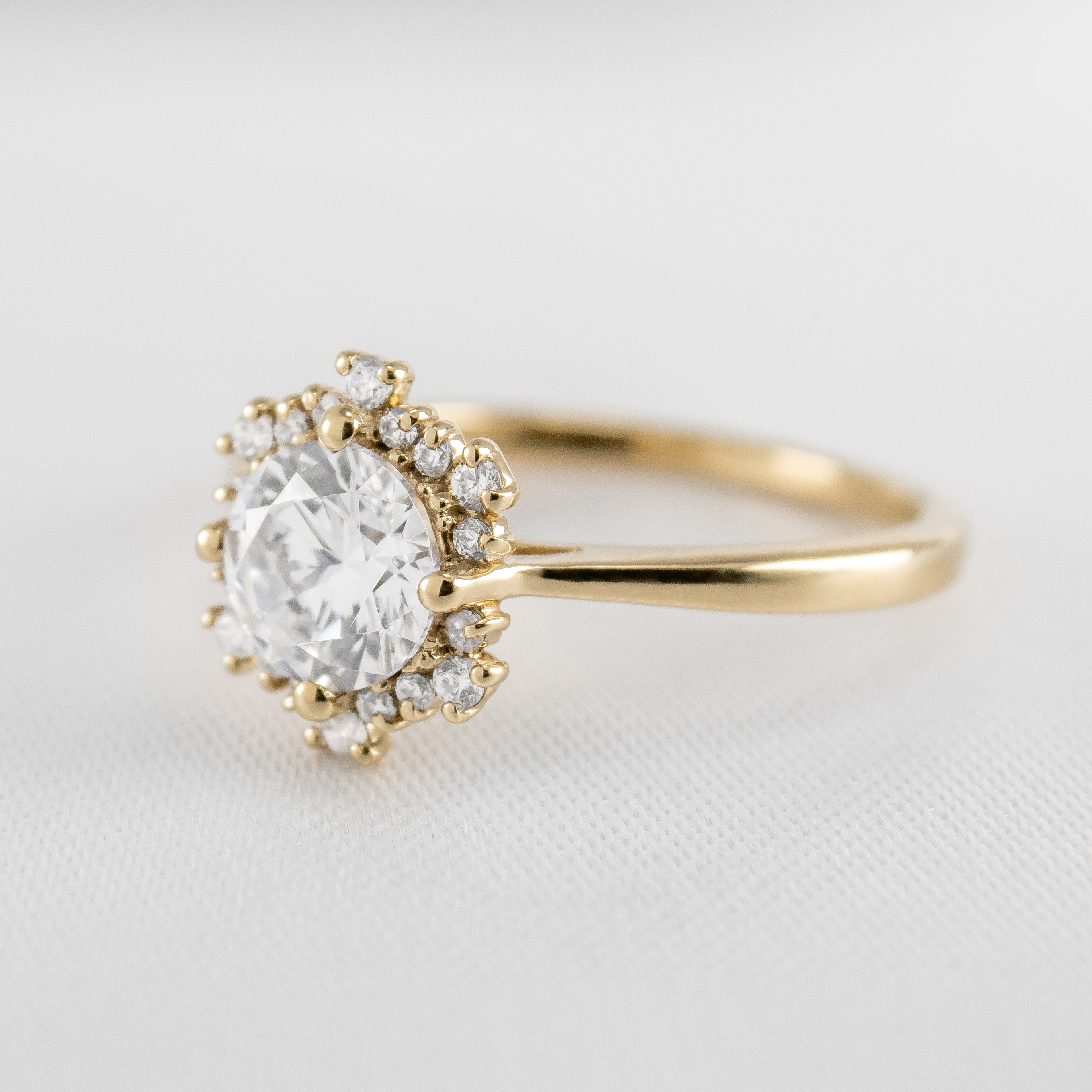 Aatish Diamond Engagement Ring | Modern Halo Design