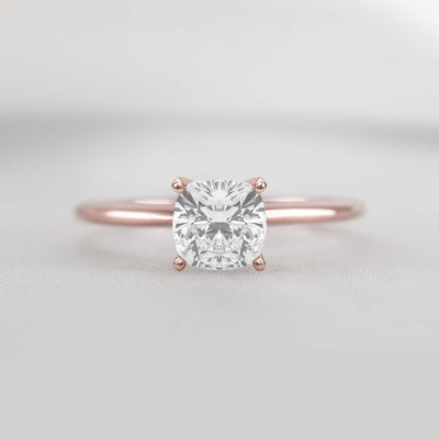 Shown in 1.0 Carat * The Allison Solitaire Engagement Ring | Lisa Robin#shape_cushion