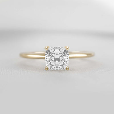 Shown in 1.0 Carat * The Allison Solitaire Engagement Ring | Lisa Robin#shape_cushion