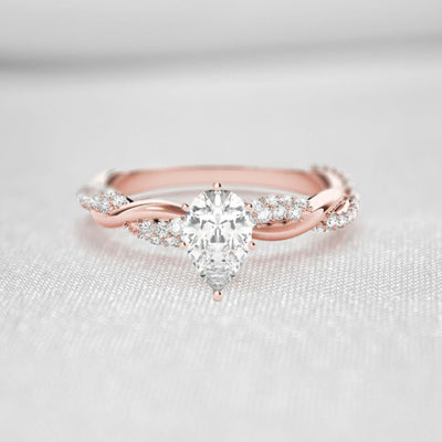 Shown in 1.0 Carat * The Amelia Diamond Twist Engagement Ring | Lisa Robin#_shape-pear