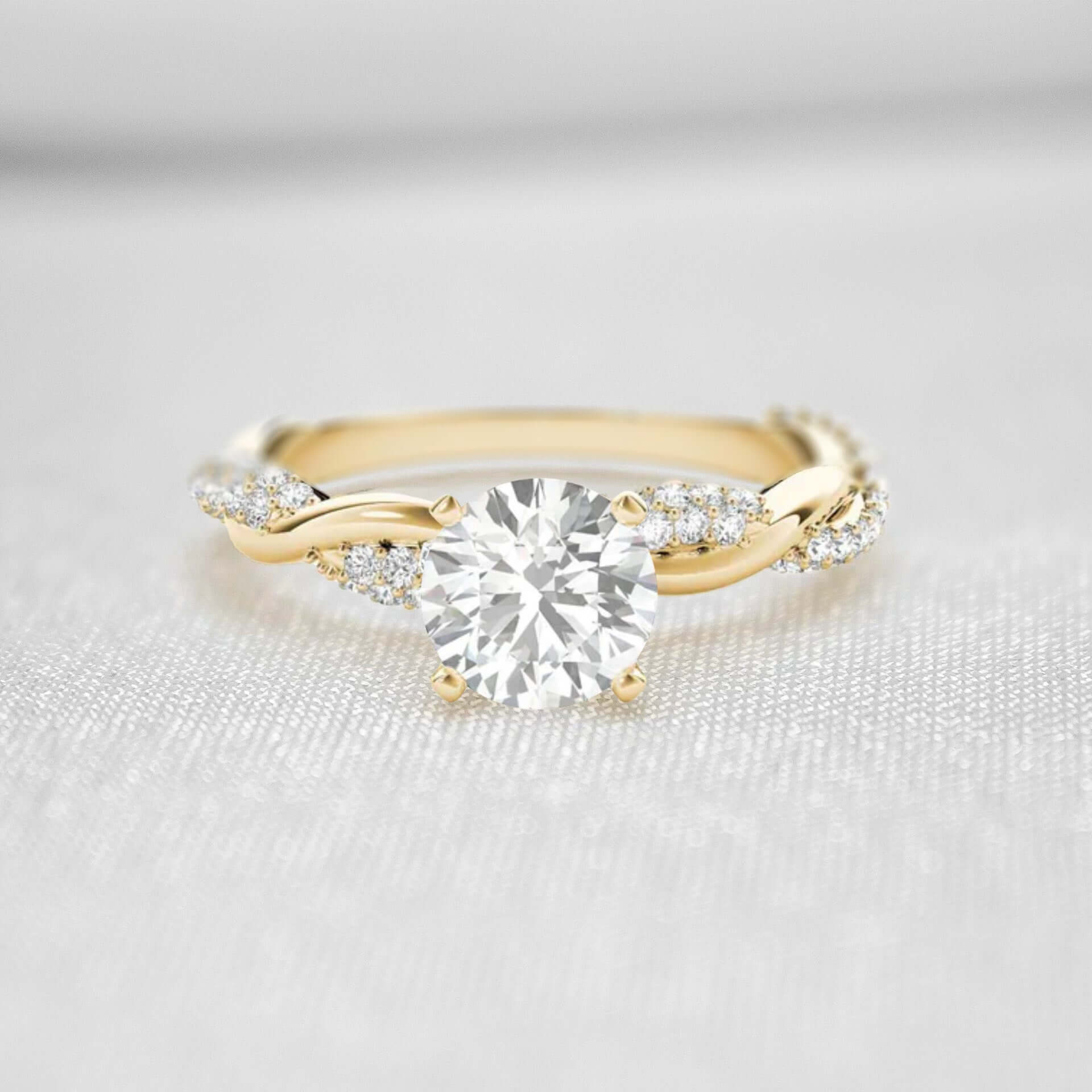 Shown in 1.0 Carat * The Amelia Diamond Twist Engagement Ring | Lisa Robin#_shape-round
