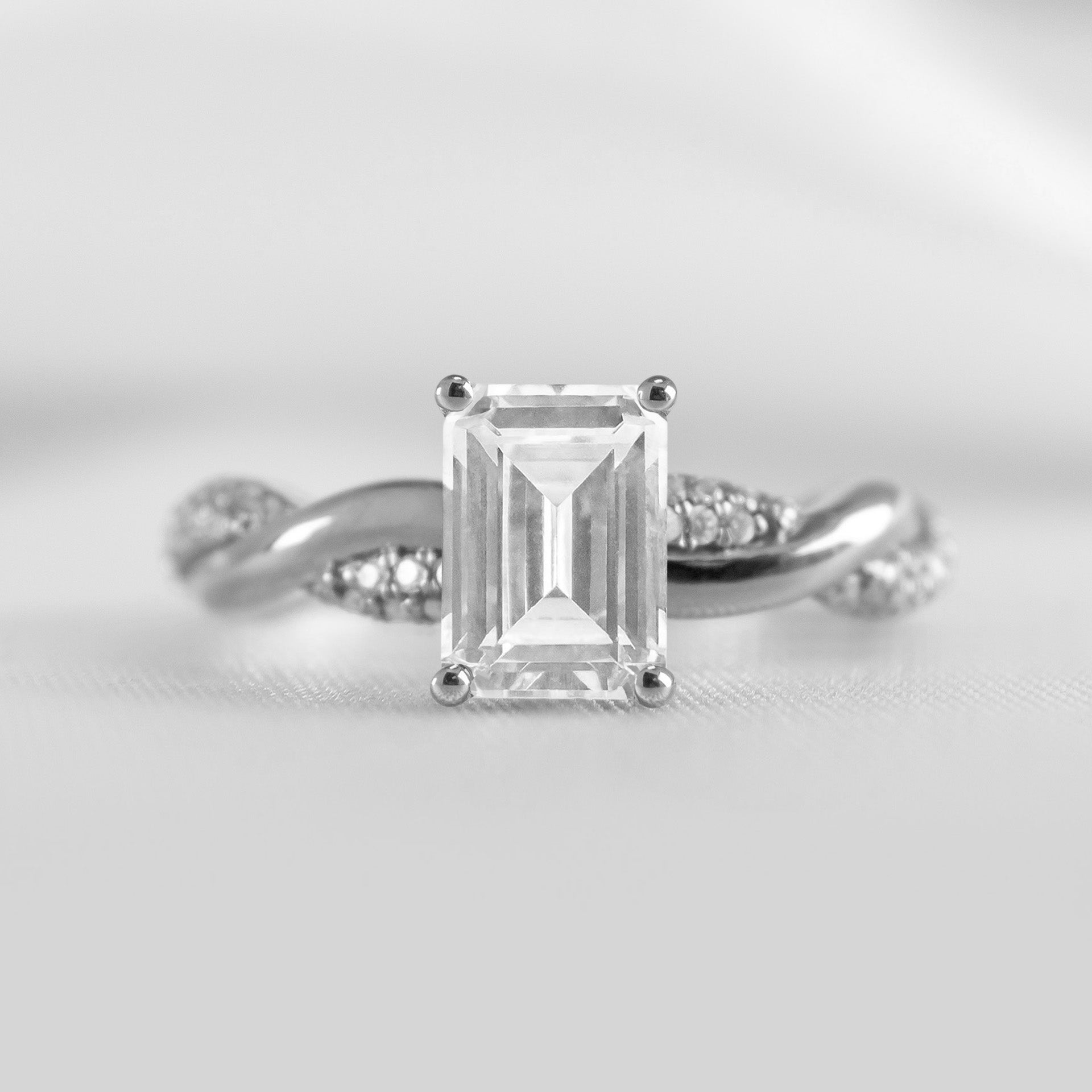 Shown in 1.5 Carat Diamond* The Amelia Diamond Twist Engagement Ring | Lisa Robin#color_14k-white-gold