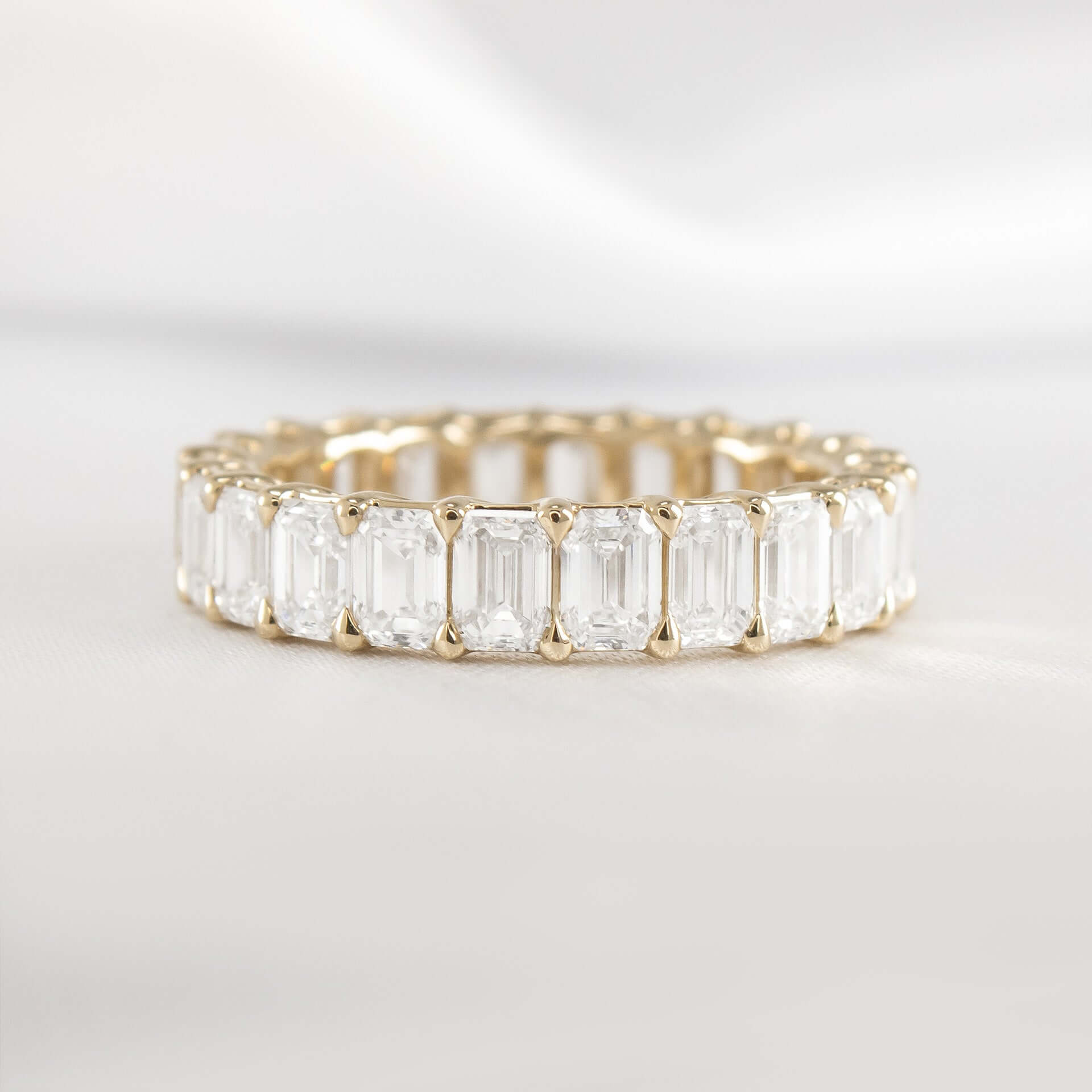 The Aniston Emerald Cut Diamond Eternity Ring | Lisa Robin#color_14k-yellow-gold