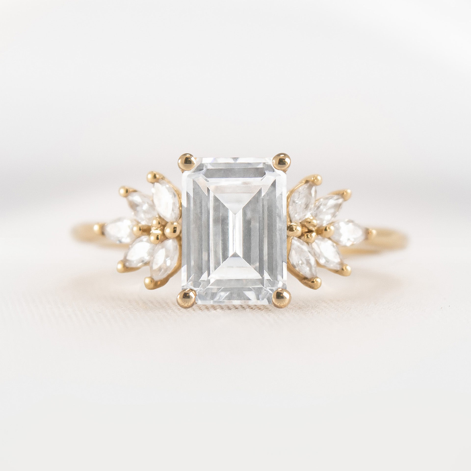 Shown in 1.5 carat * The Anna Diamond Cluster Engagement Ring | Lisa Robin#shape_emerald