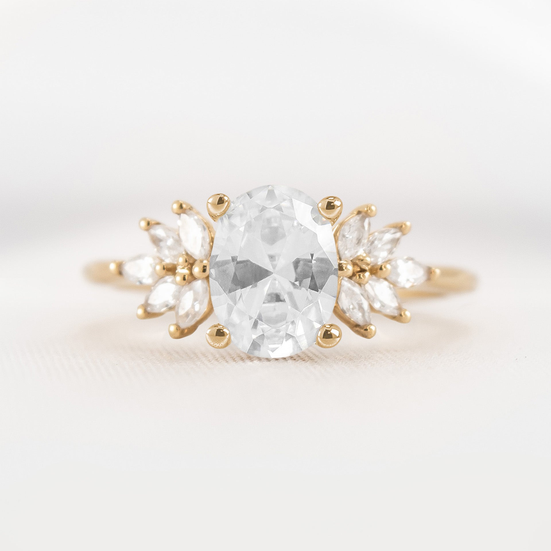 Shown in 1.5 carat * The Anna Diamond Cluster Engagement Ring | Lisa Robin#shape_oval