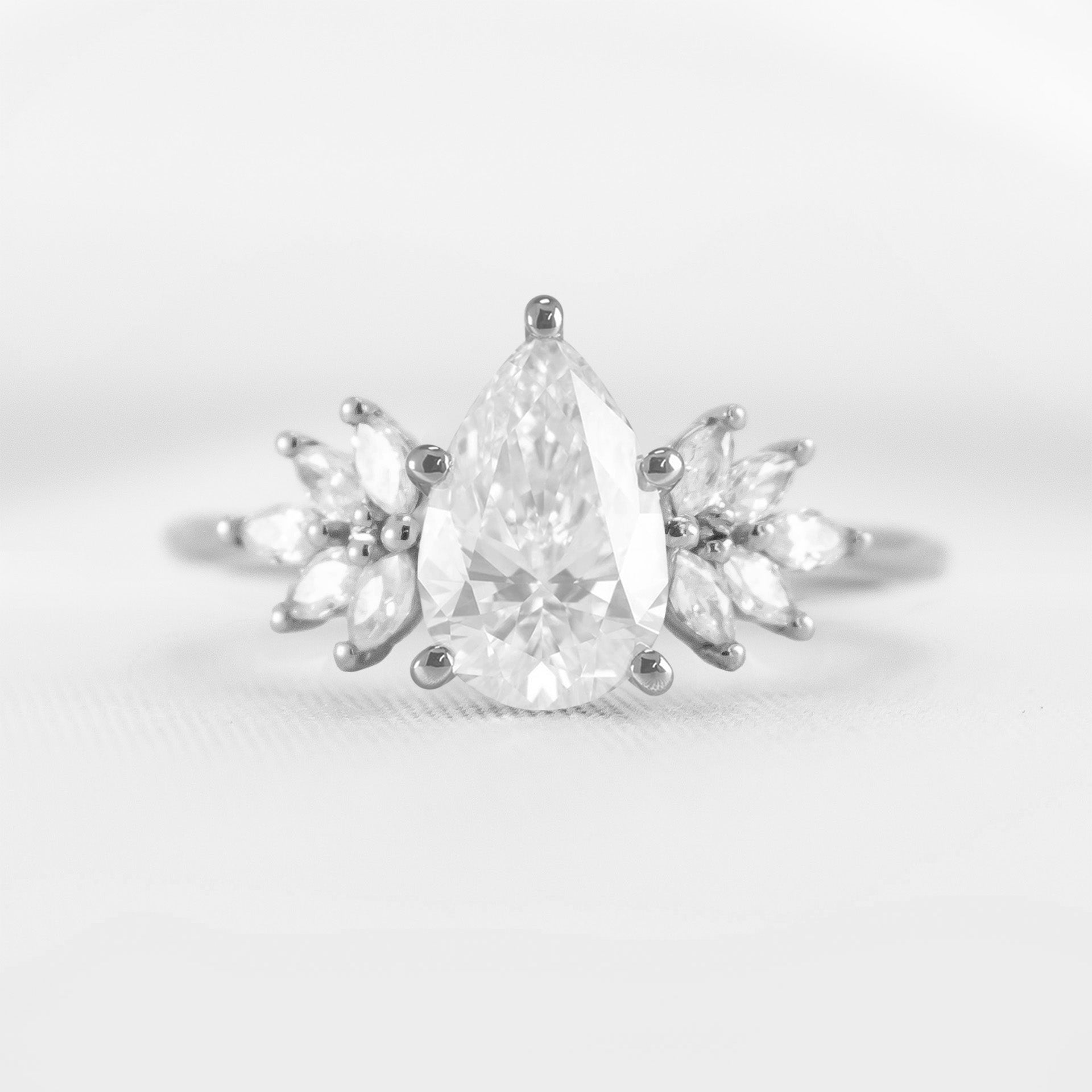Shown in 1.5 carat * The Anna Diamond Cluster Engagement Ring | Lisa Robin#shape_pear