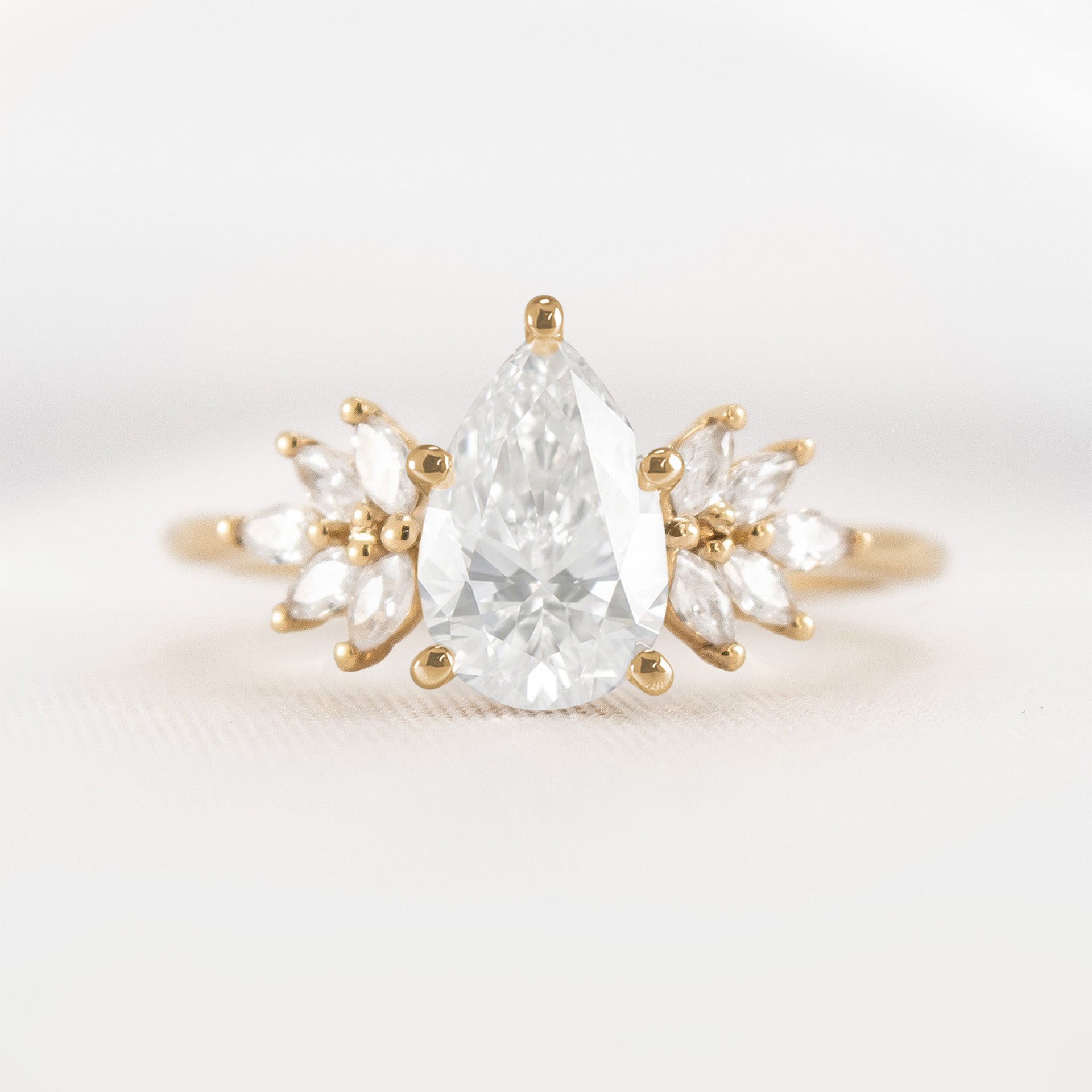Shown in 1.5 carat * The Anna Diamond Cluster Engagement Ring | Lisa Robin#shape_pear