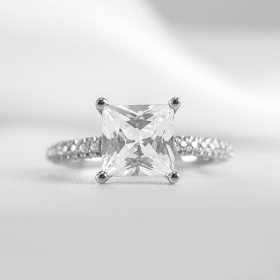 Shown in 2.0 Carat * The Ari Pavé Diamond Engagement Ring | Lisa Robin#shape_princess