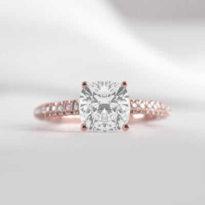 Shown in 1.0 Carat * The Ari Pavé Diamond Engagement Ring | Lisa Robin#shape_cushion
