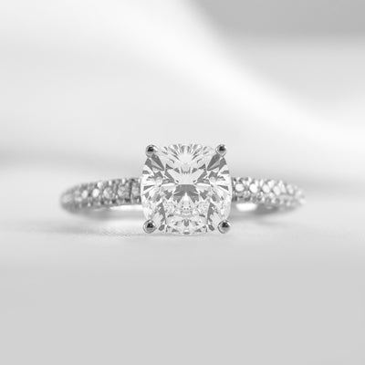 Shown in 1.0 Carat * The Ari Pavé Diamond Engagement Ring | Lisa Robin#shape_cushion