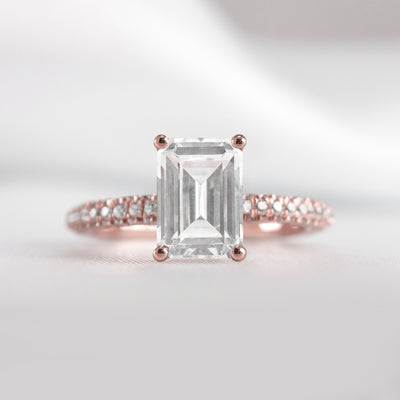 Shown in 1.5 Carat * The Ari Pavé Diamond Engagement Ring | Lisa Robin#shape_emerald