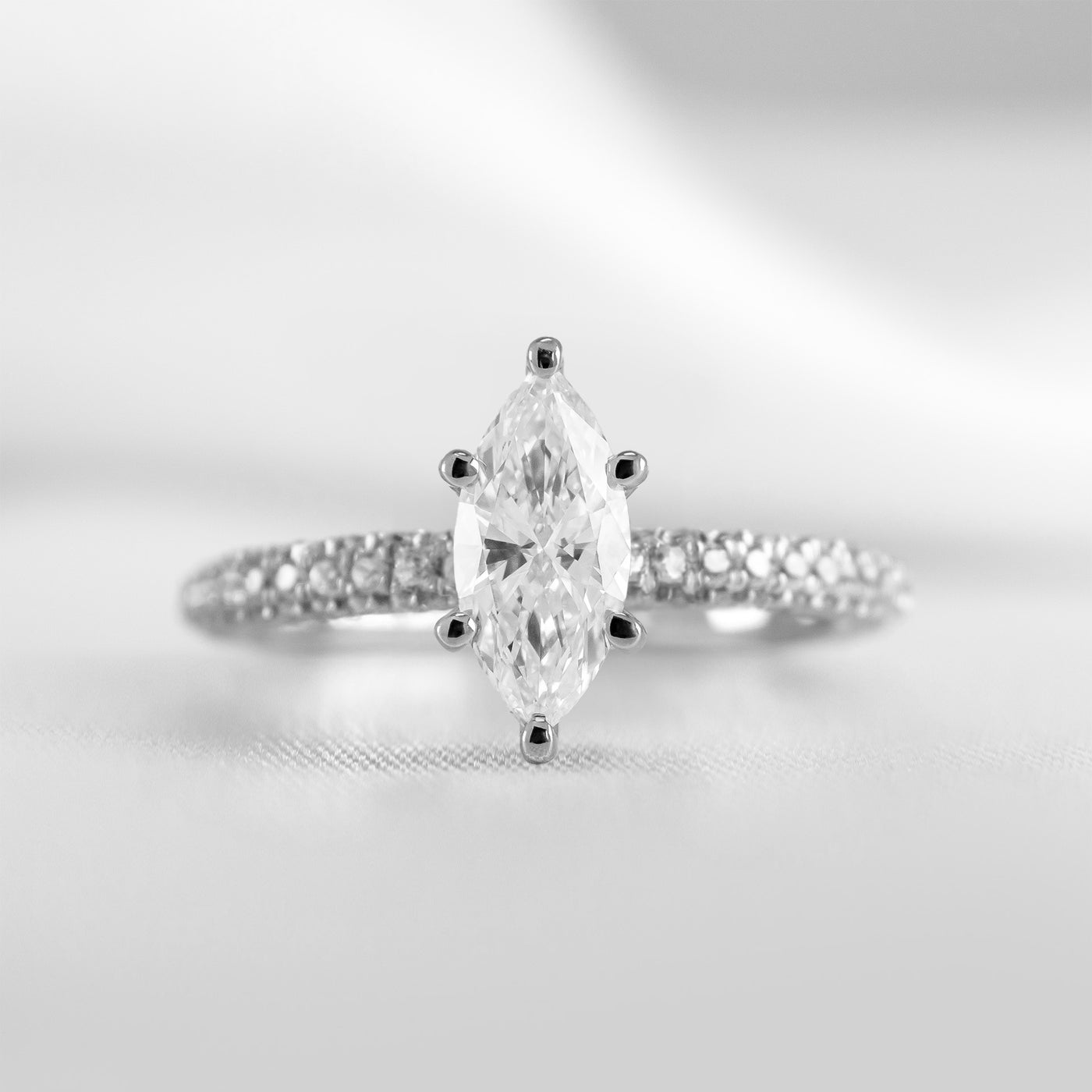 Shown in 1.0 Carat * The Ari Pavé Diamond Engagement Ring | Lisa Robin#shape_marquise