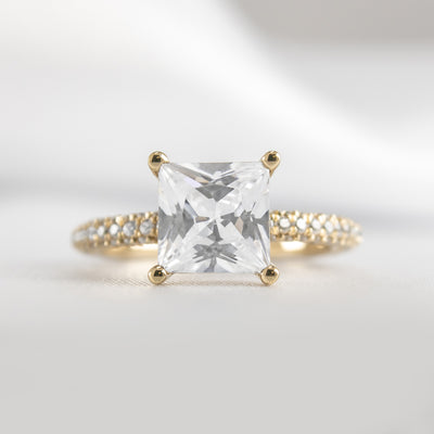 Shown in 2.0 Carat * The Ari Pavé Diamond Engagement Ring | Lisa Robin#shape_princess