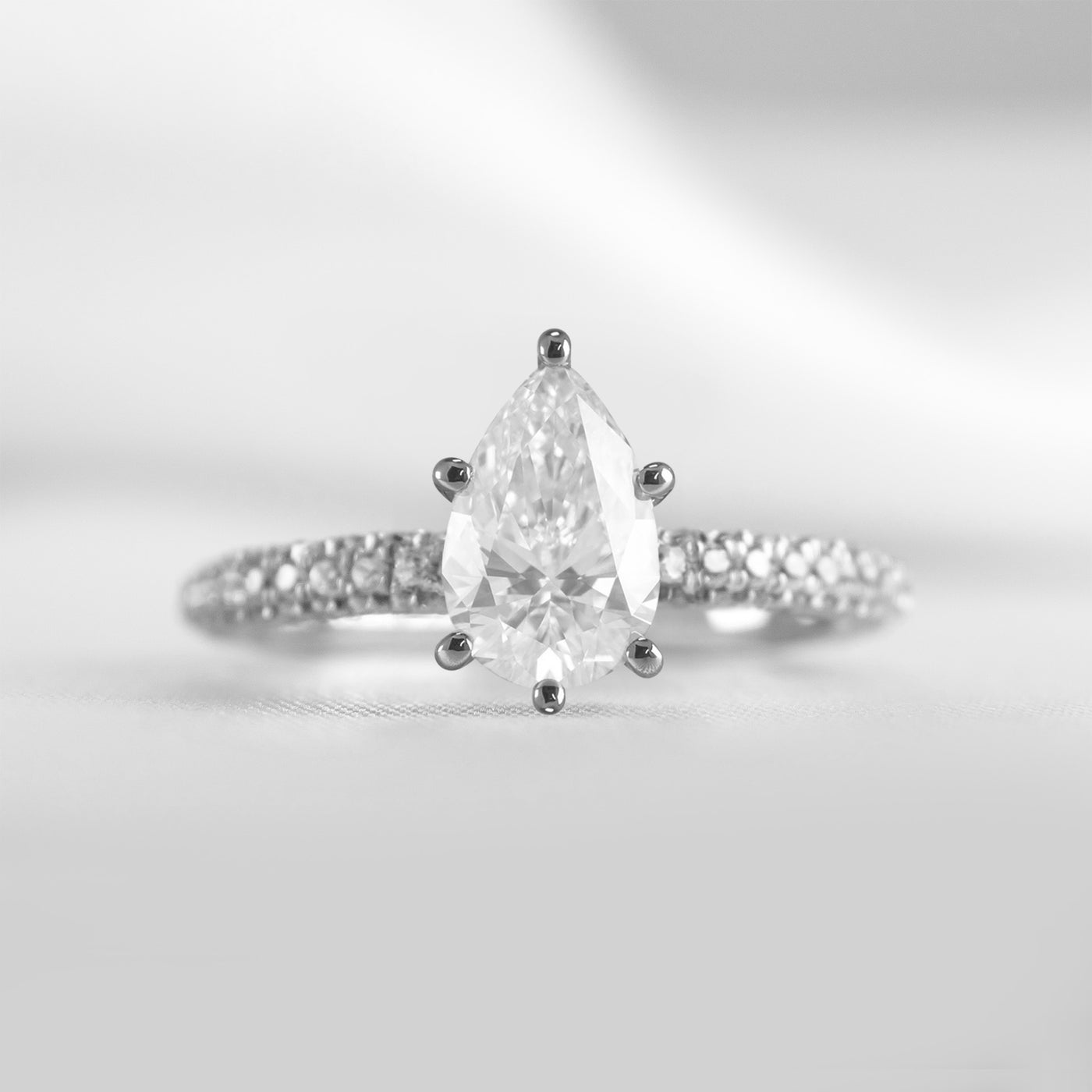 Shown in 1.0 Carat * The Ari Pavé Diamond Engagement Ring | Lisa Robin#shape_pear