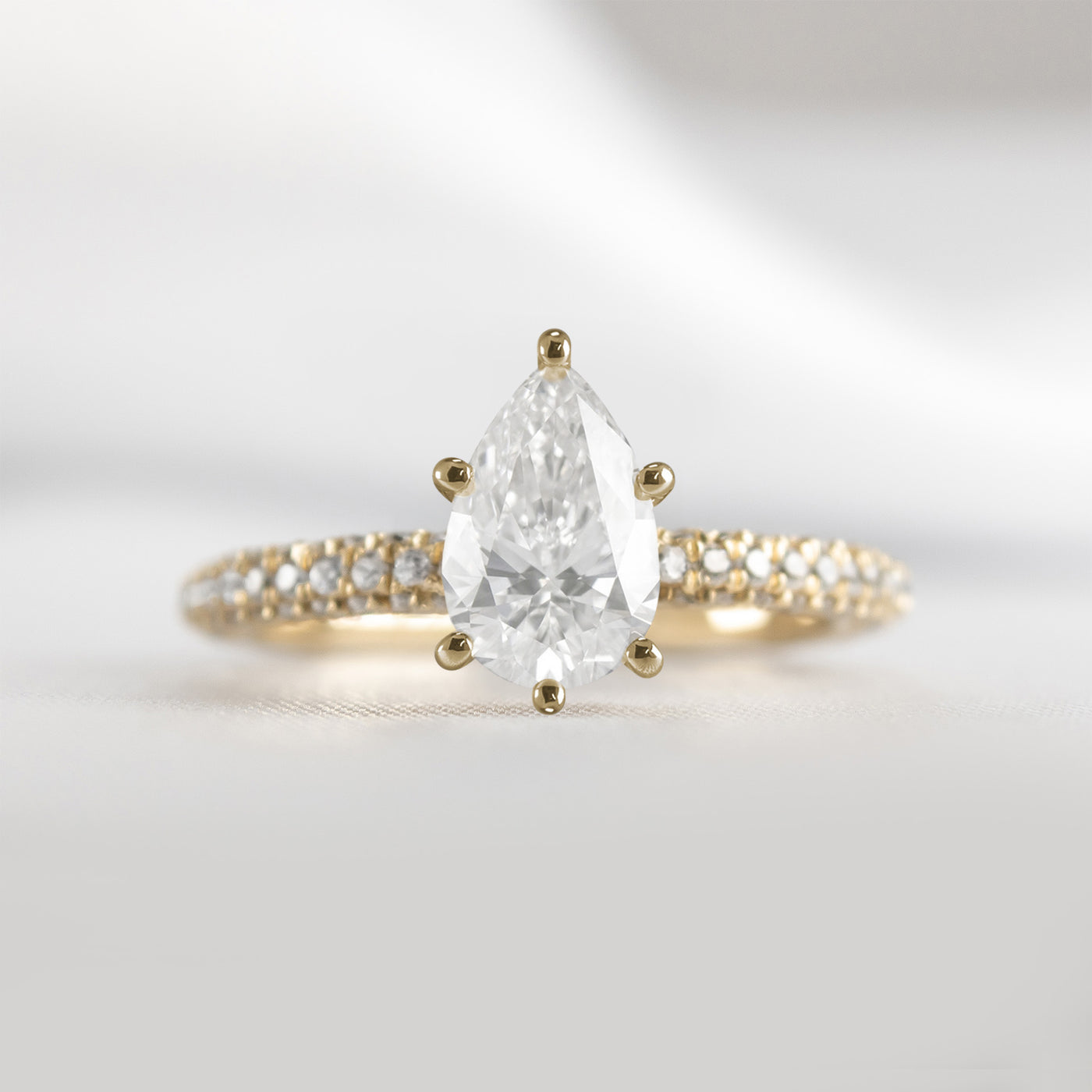 Shown in 1.0 Carat * The Ari Pavé Diamond Engagement Ring | Lisa Robin#shape_pear