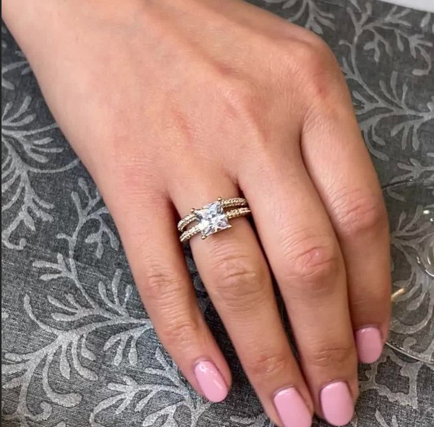 The Alex Three Row Diamond Pave Wedding Ring