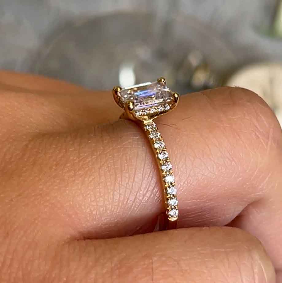 The Cameron Hidden Halo Pave Diamond Engagement Ring