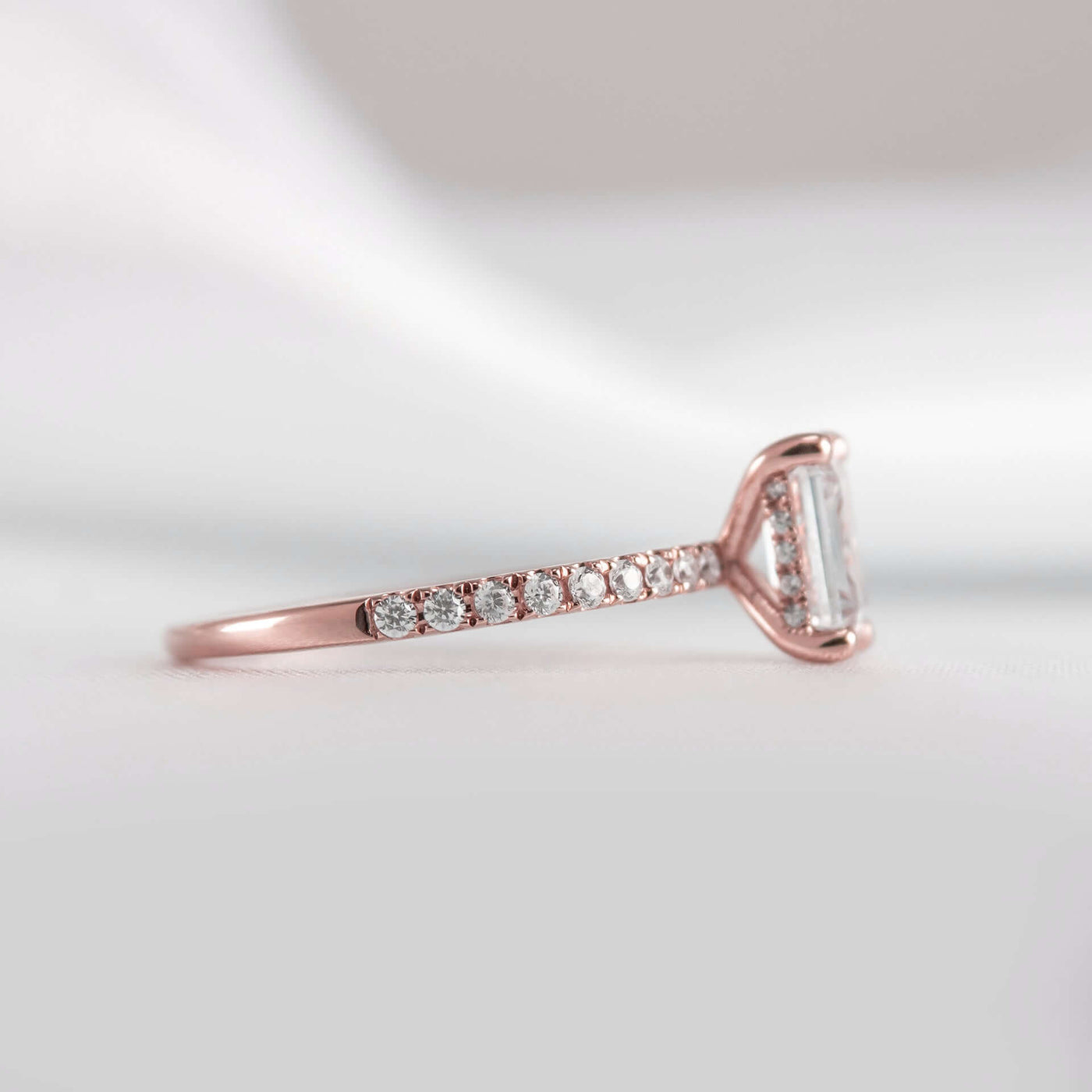 Shown in 1.5 carat * Cameron Hidden halo pave Diamond Engagement Ring | Lisa Robin#shape_emerald