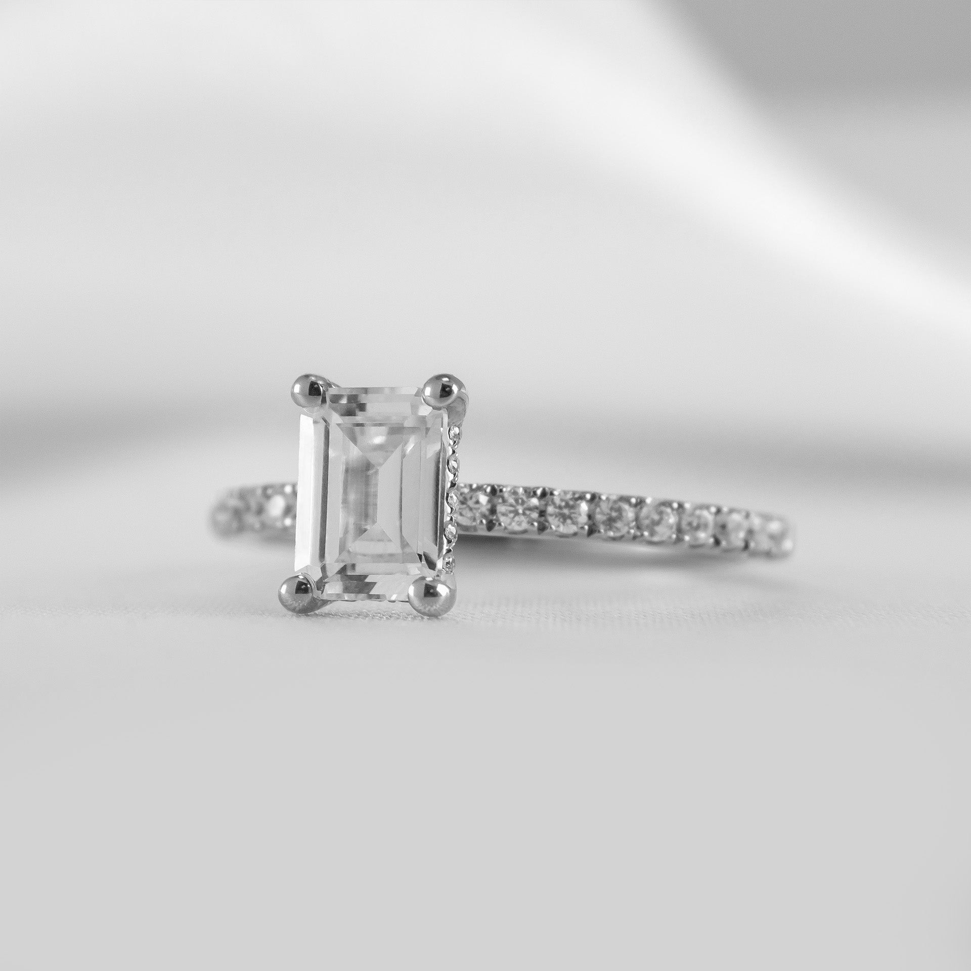 The Cameron Hidden Halo Pave Diamond Engagement Ring