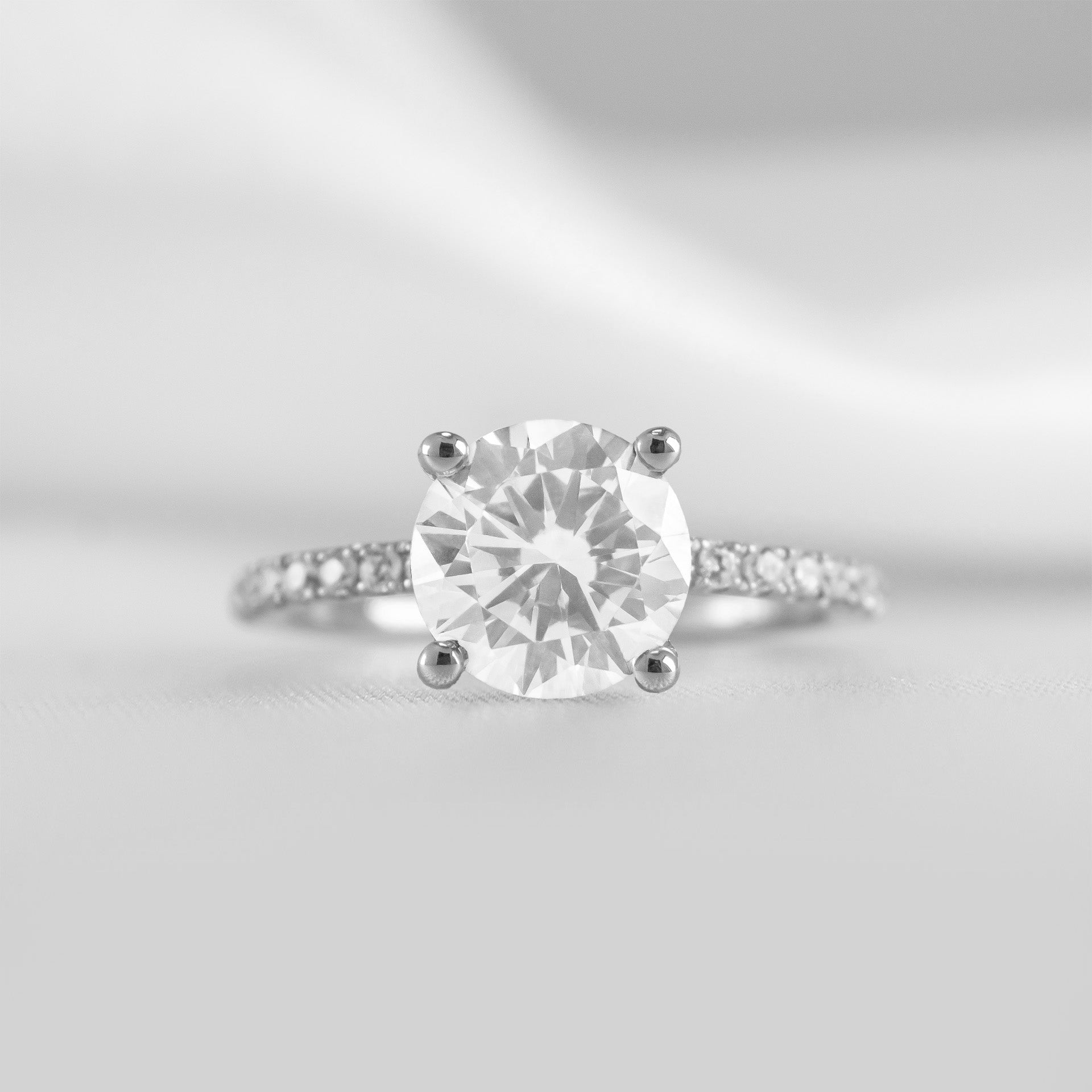 Shown in 1.5 carat * Cameron Hidden halo pave Diamond Engagement Ring | Lisa Robin#shape_round