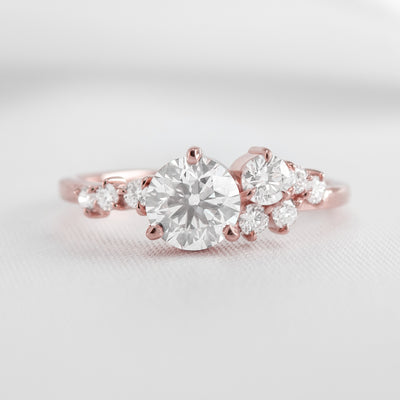 Shown in 1.0 Carat * The Chloe Diamond Cluster Engagement Ring | Lisa Robin#color_14k-rose-gold