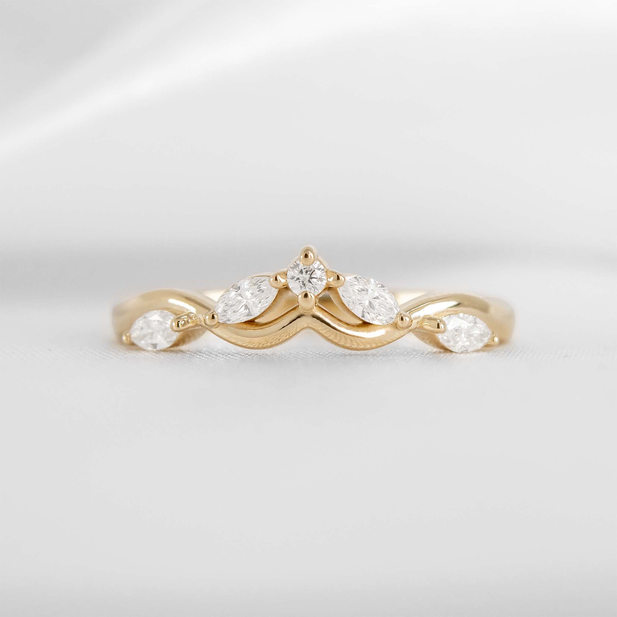 Evara twist lab diamond 10K yellow gold wedding band by Lisa Robin#color_10k-yellow-gold