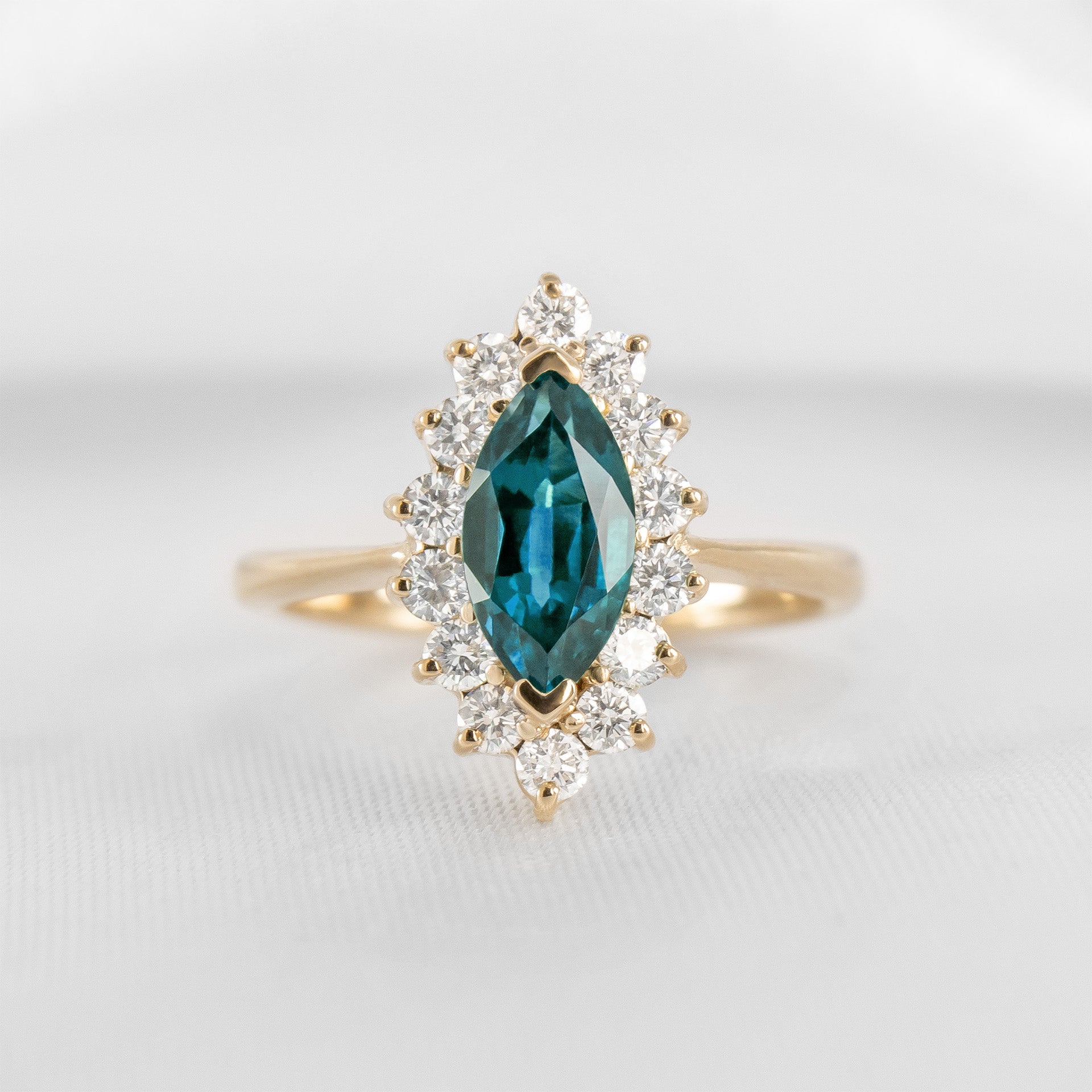 The Hadley Marquise Sapphire and Diamond Engagement Ring | Lisa Robin#color_14k-yellow-gold