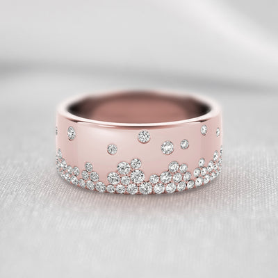 The Jordan Wide Scatter Diamond Ring | Lisa Robin#color_14k-rose-gold