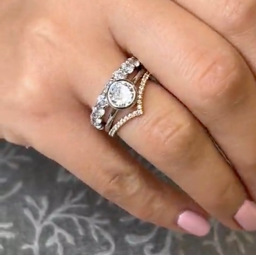 The Drew Round Diamond Half Eternity Ring