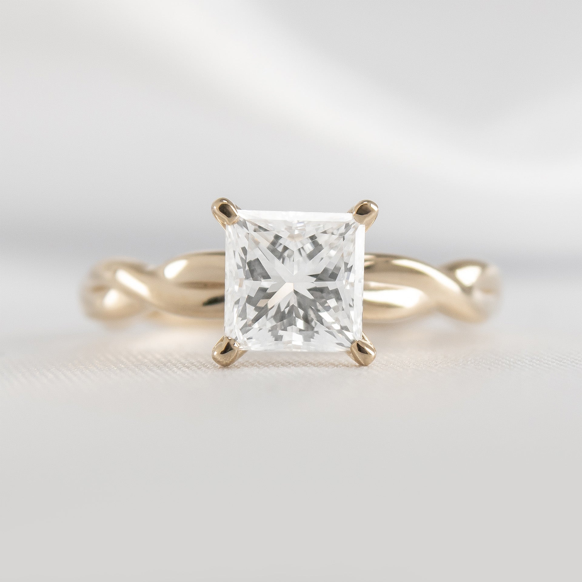 Shown in 1.25 Carat Diamond* The Leila Twist Engagement Ring | Lisa Robin#color_14k-yellow-gold