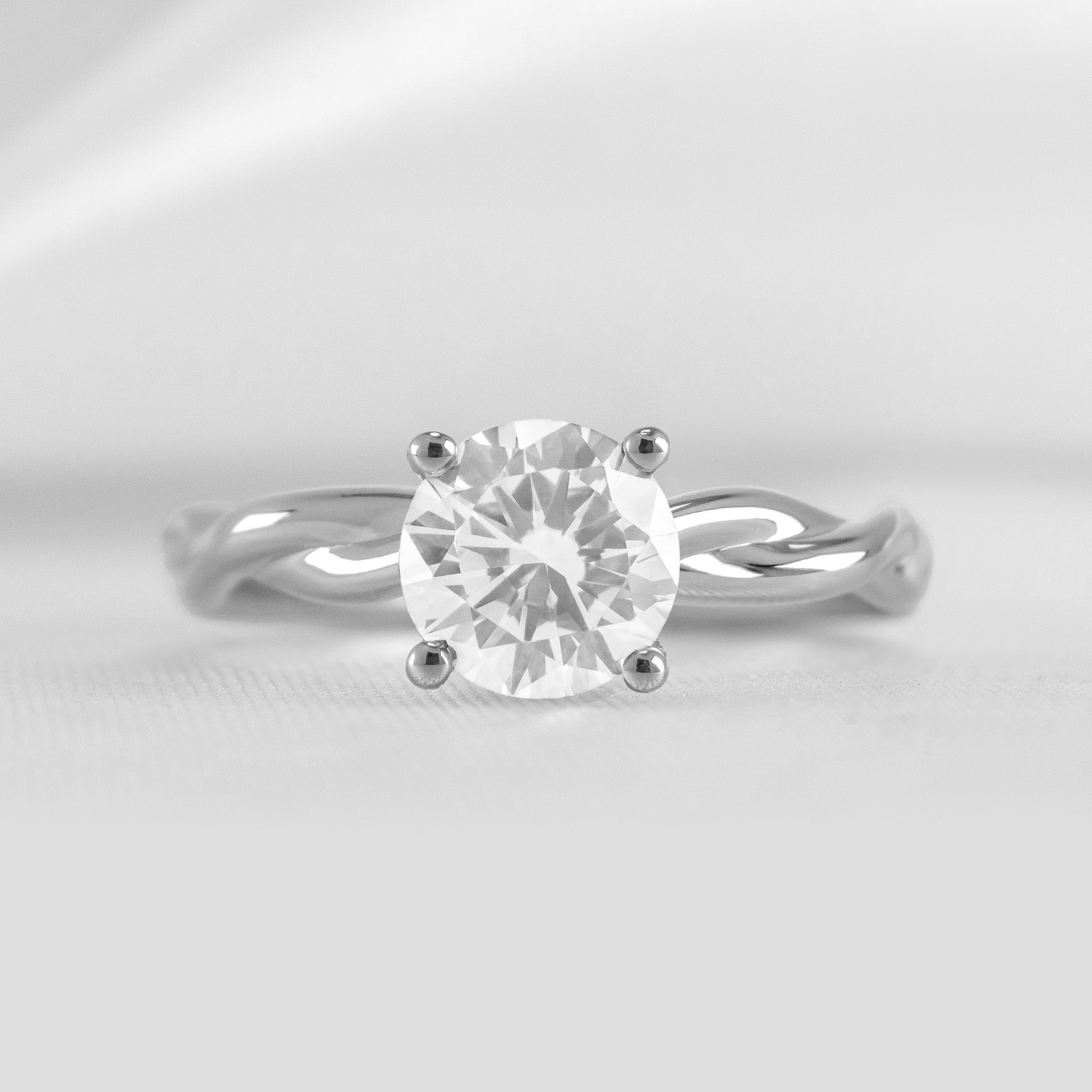 Shown in 1.5 Carat Diamond* The Leila Twist Engagement Ring | Lisa Robin#color_platinum