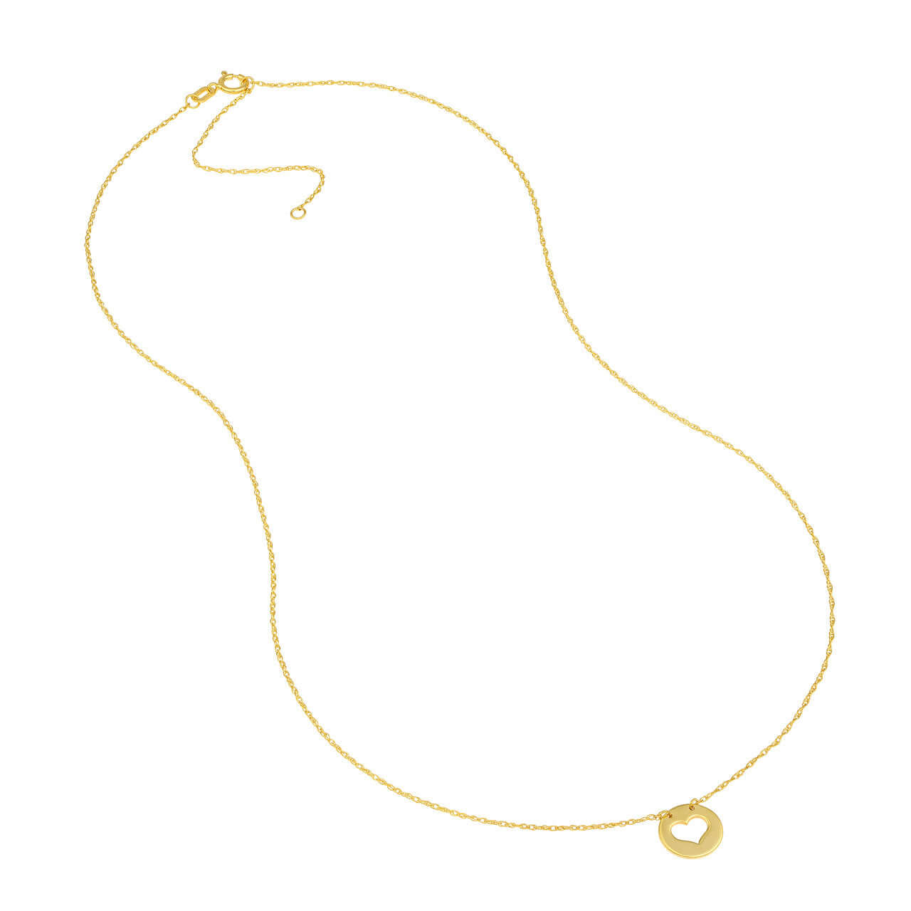 Gold Disc Cut Out Heart Necklace | Lisa Robin
