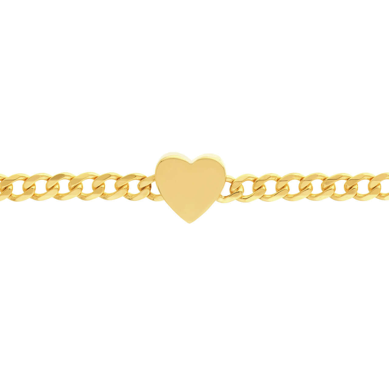 Gold Cuban Chain Heart Bracelet - Lisa Robin