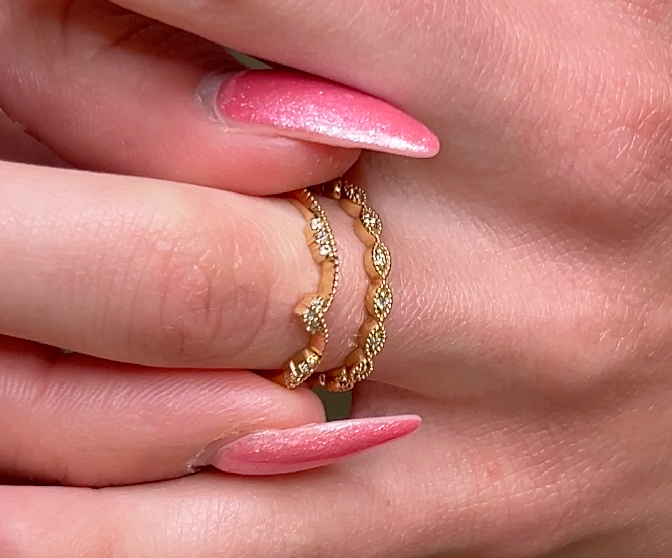 The Matilda Vintage Chevron Wedding Ring