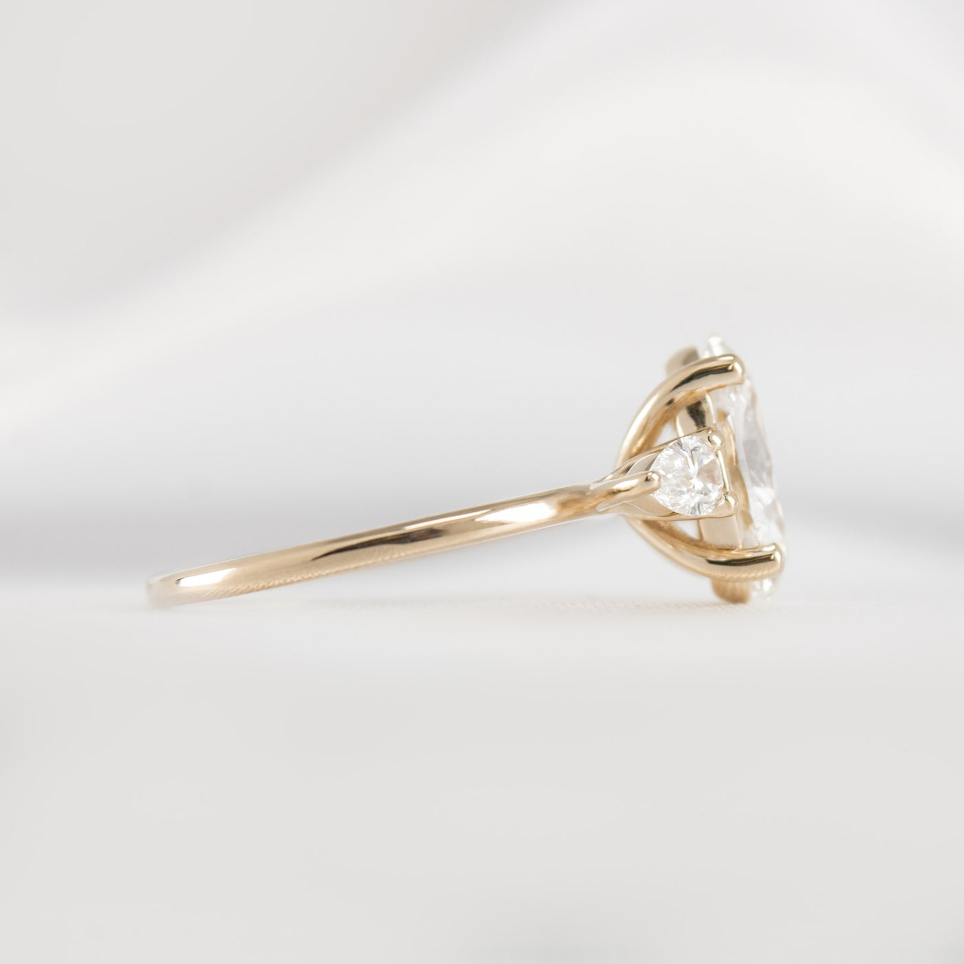 The Melayna Three Stone Engagement Ring - Lisa RobinShown in 2.6 carat * The Melayna Three Stone Engagement Ring | Lisa Robin#color_14k-yellow-gold