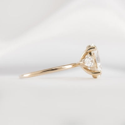 The Melayna Three Stone Engagement Ring - Lisa RobinShown in 2.6 carat * The Melayna Three Stone Engagement Ring | Lisa Robin#color_14k-yellow-gold