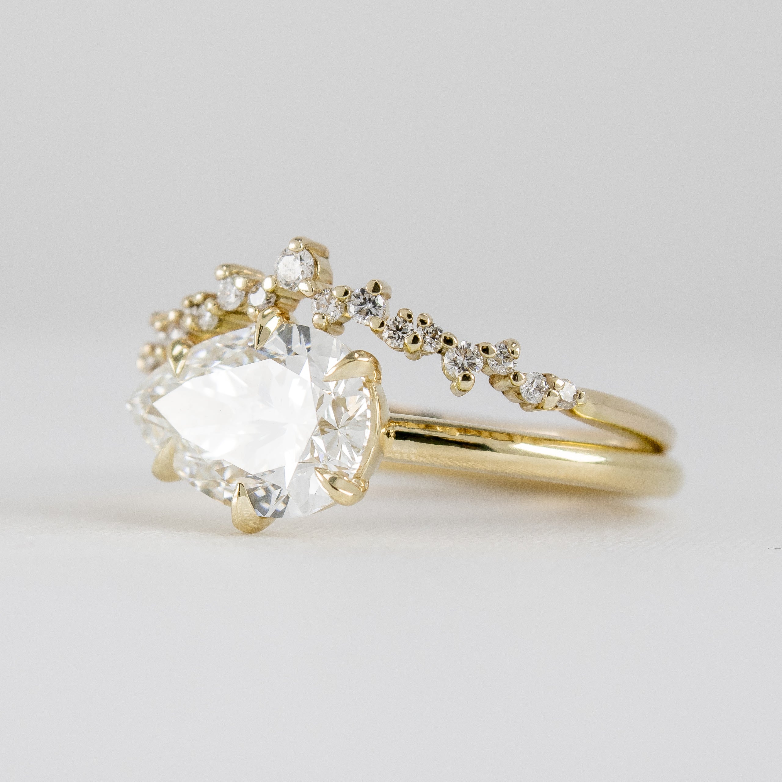 The Mia East West Moissanite Engagement Ring