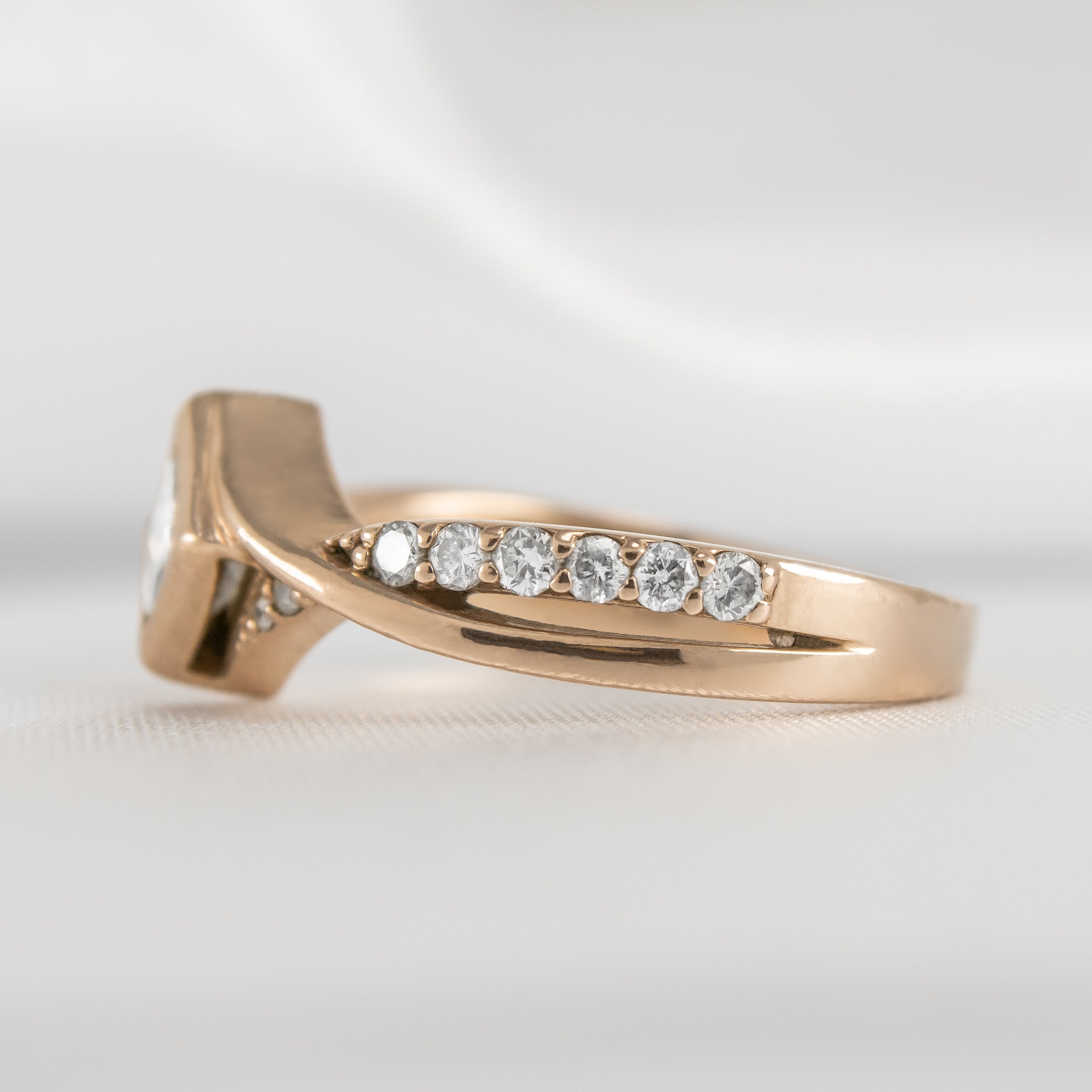 Show in 0.91 Carat * The Oakley Twist Princess Cut Diamond Engagement Ring | Lisa Robin#color_14k-rose-gold