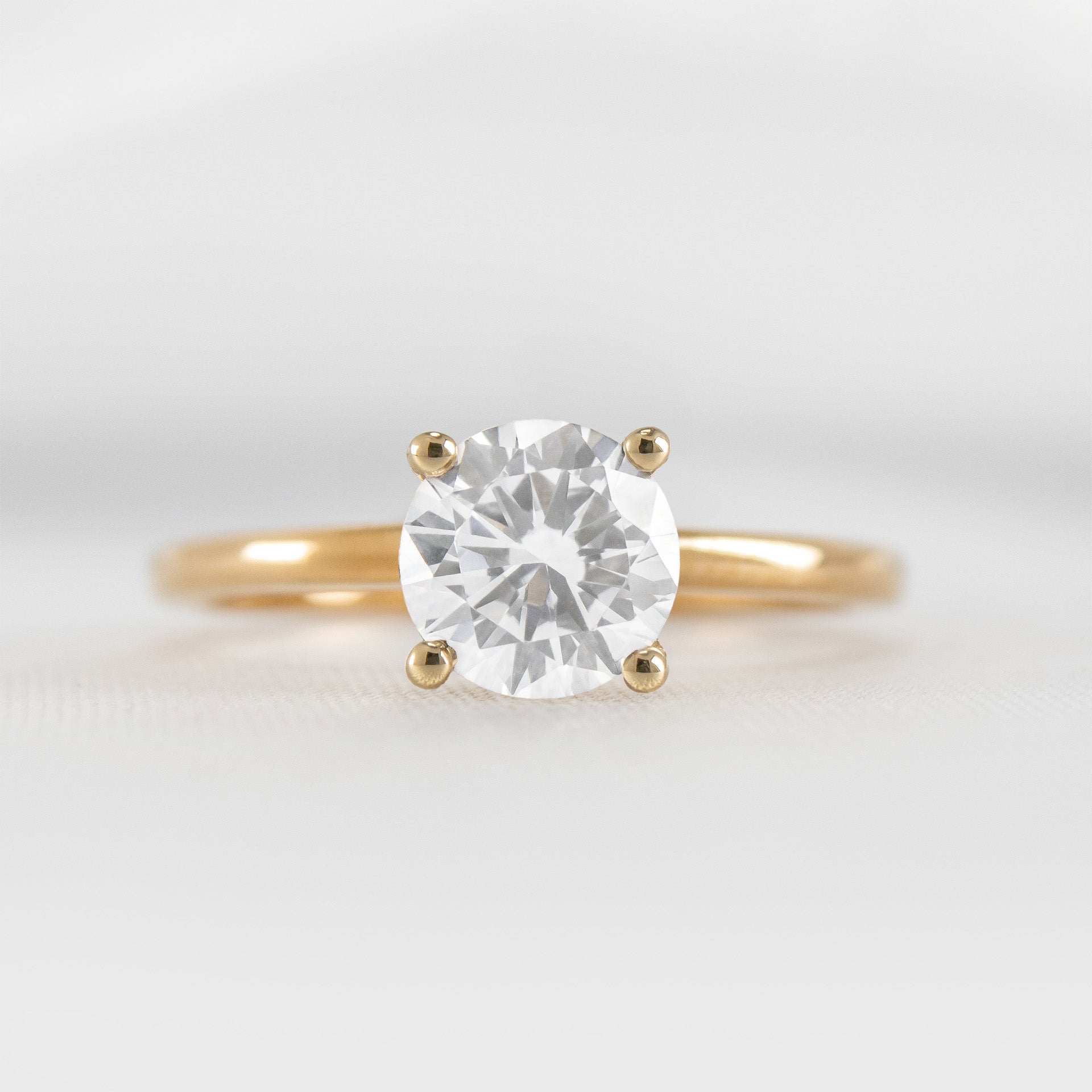 Shown in 1.0 carat Diamond* The Olivia Diamond Solitaire Engagement Ring | Lisa Robin#color_14k-yellow-gold
