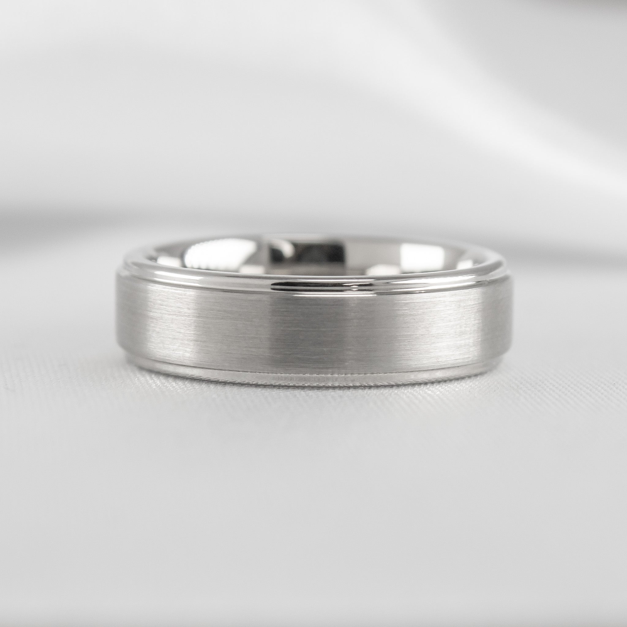 Optimus Raised Center with Brush Finish Tungsten Ring - Lisa Robin