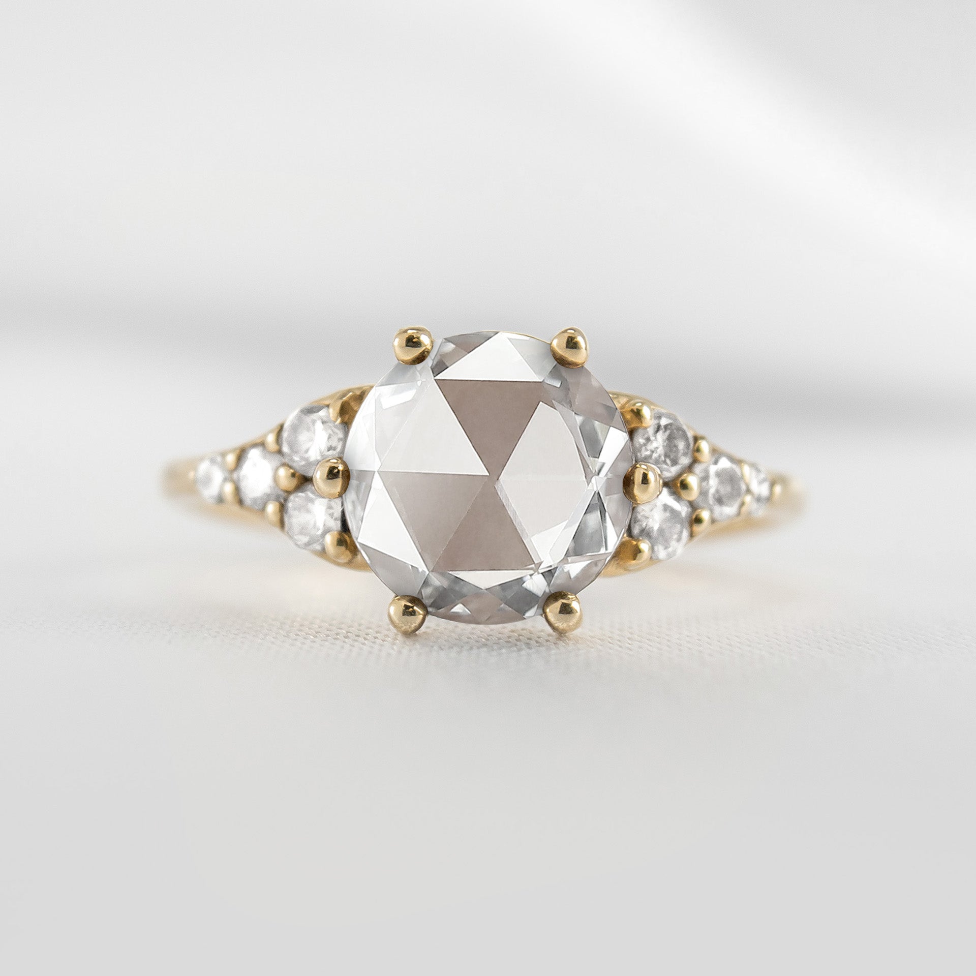 Shown in 1.35 carat Diamond* The Parker Rose Cut Diamond Ring | Lisa Robin#color_14k-yellow-gold
