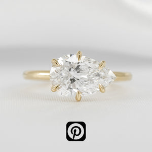 The Mia East West pear Diamond Engagement Ring in Yellow Gold | Lisa Robin