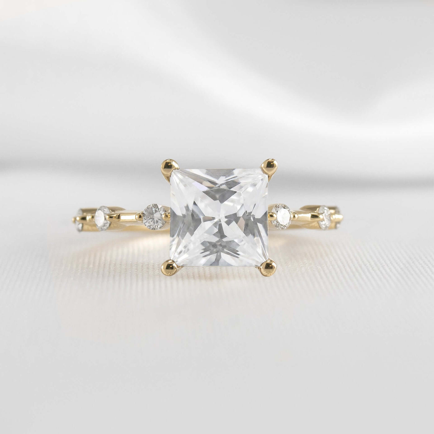 Shown in 1.5 Carat * The Portia Distance Diamond Engagement Ring | Lisa Robin#shape_princess