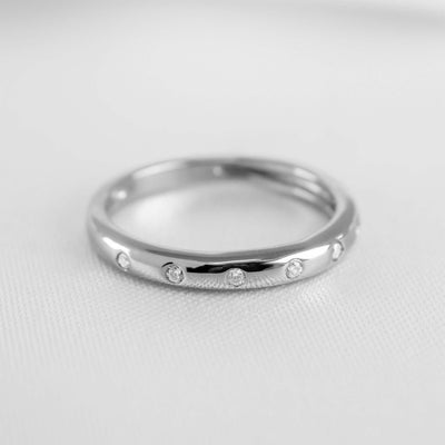 The Reese Diamond Dome Wedding Ring | Lisa Robin#18k-white-gold