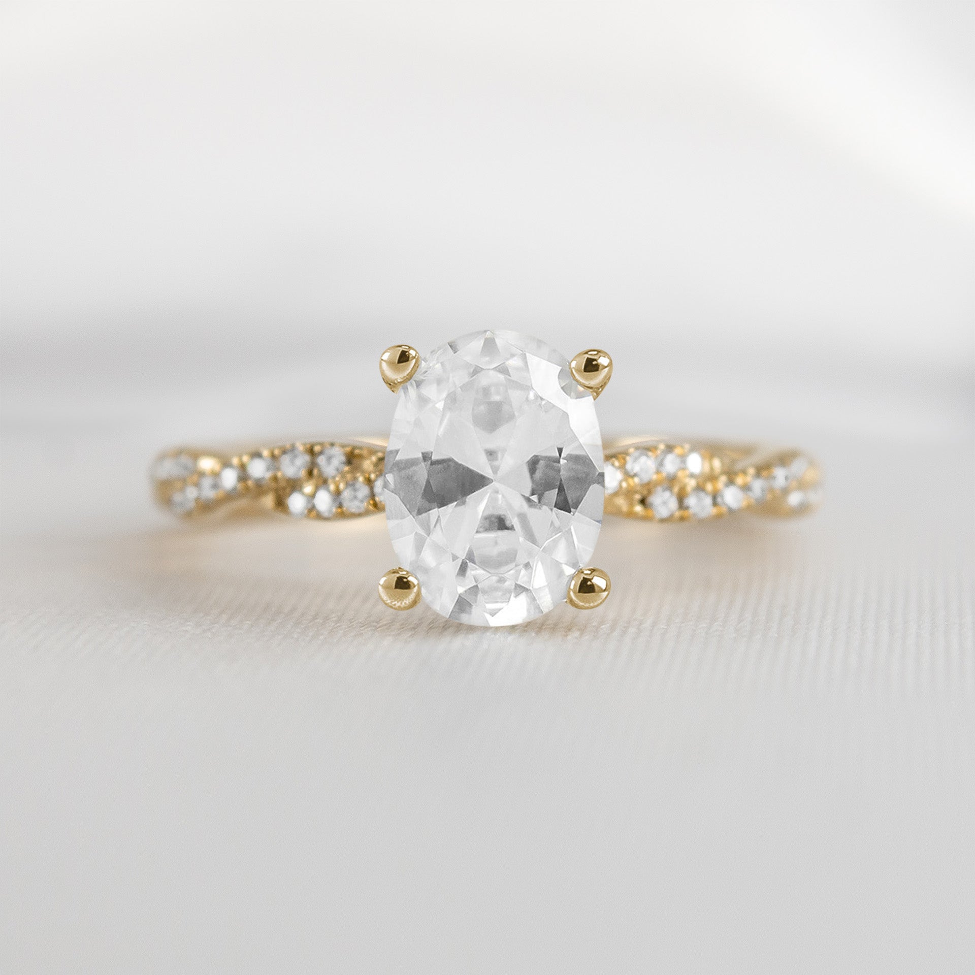 Shown in 1.80 Carat Diamond* The Remy Diamond Twist Engagement Ring | Lisa Robin#color_14k-yellow-gold