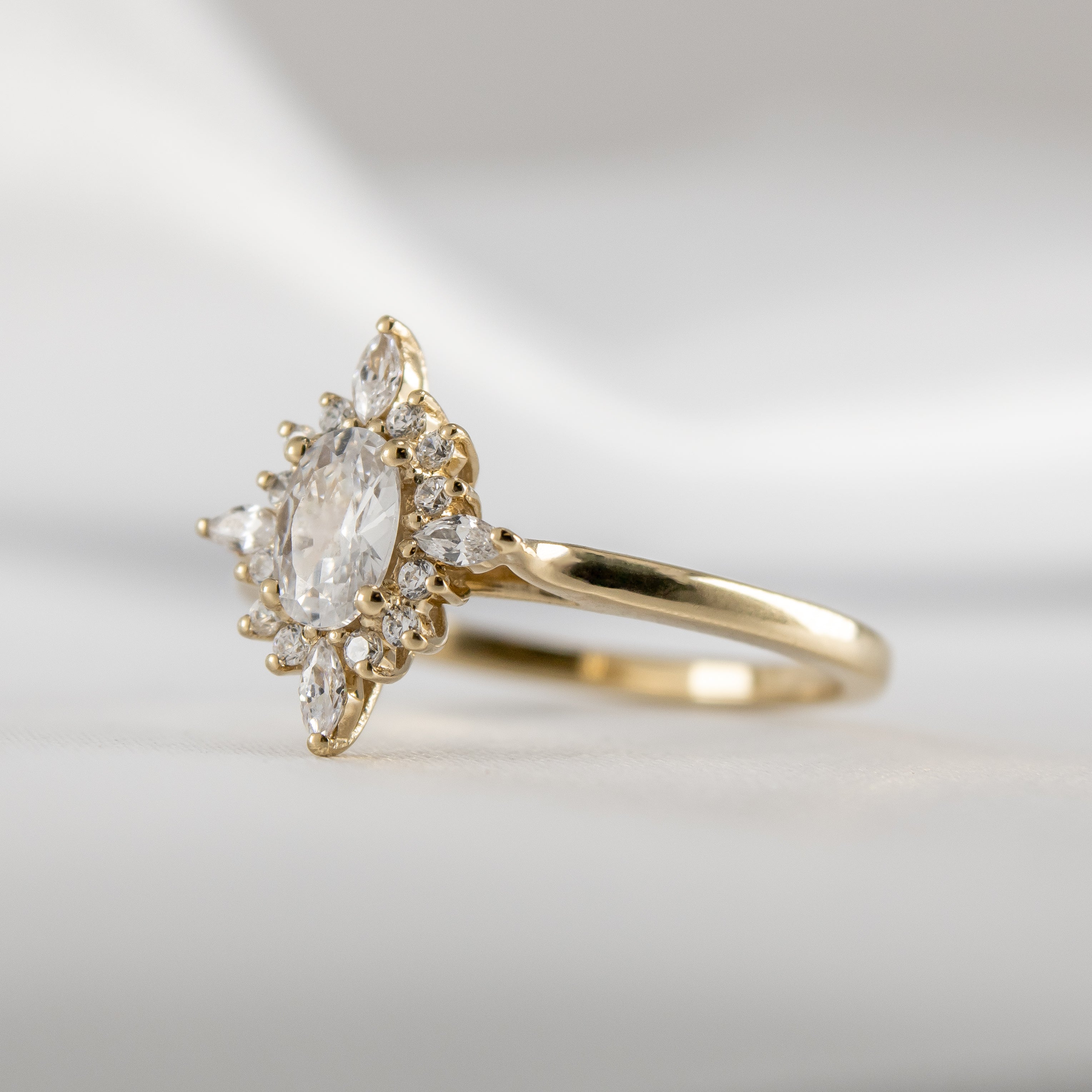 The Revel Halo Sapphire Engagement Ring
