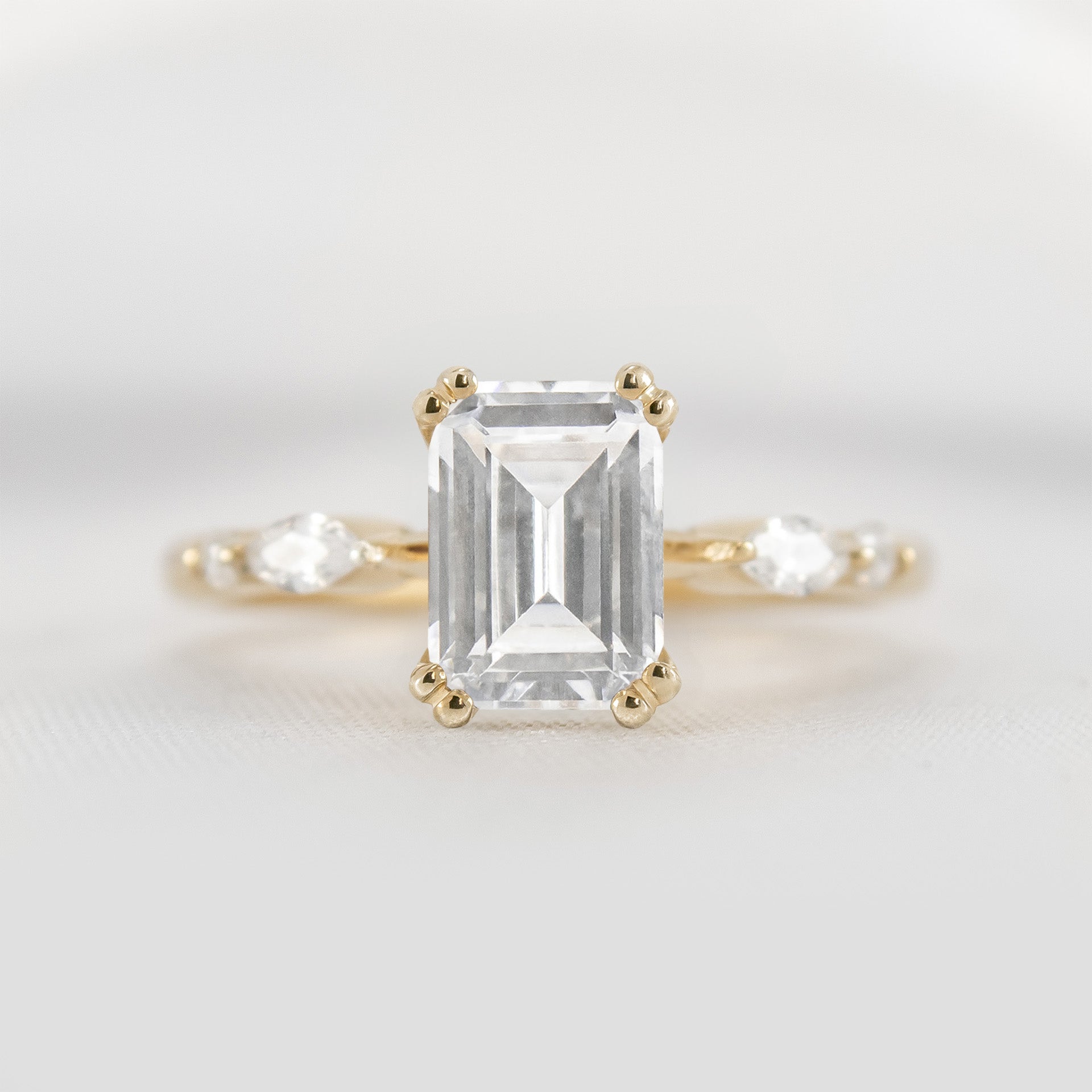 Shown in 2.25 carat Diamond* The Sage Double Prong Diamond Engagement Ring / Lisa Robin#color_14k-yellow-gold
