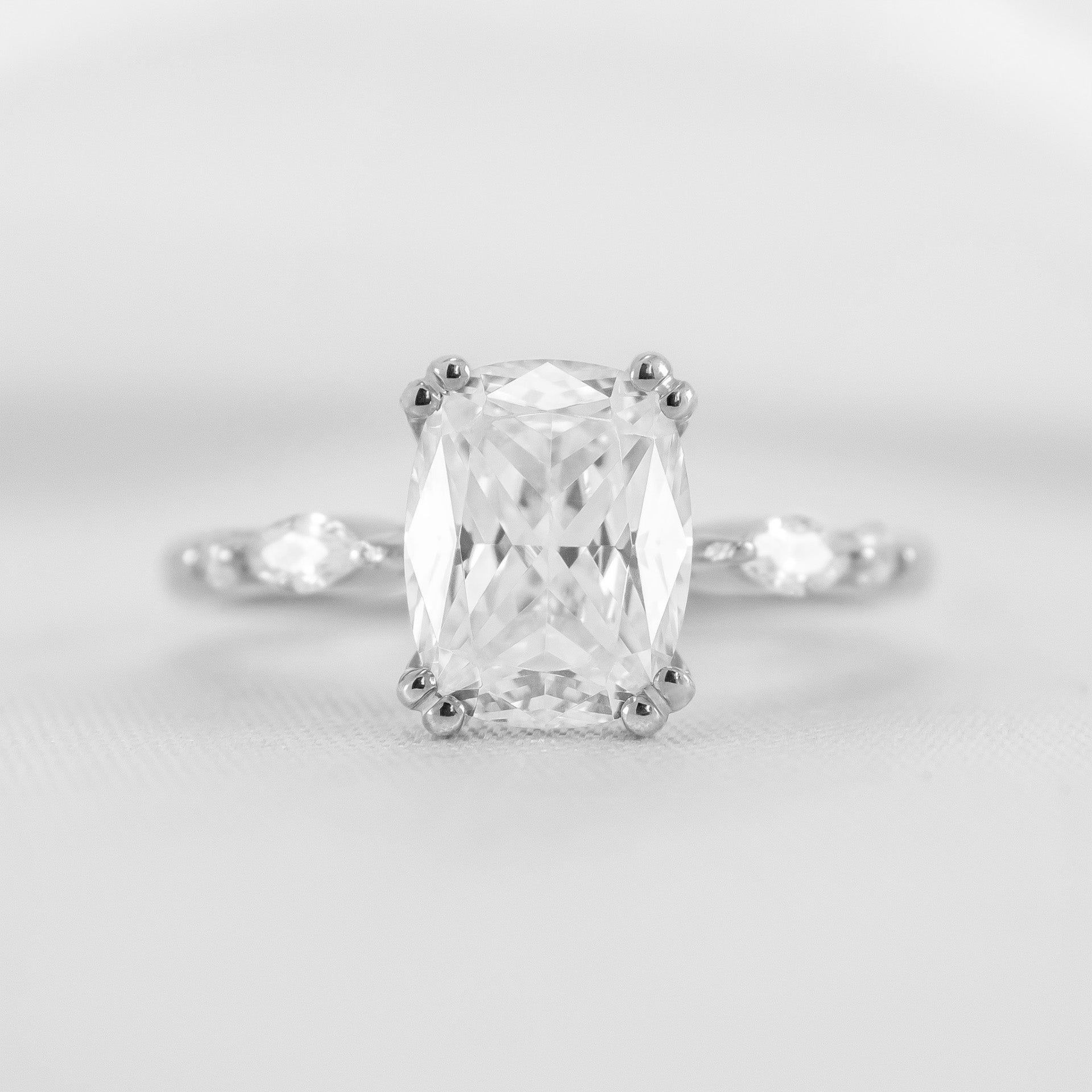 Shown in 2.0 carat Diamond* The Sage Double Prong Diamond Engagement Ring / Lisa Robin#color_platinum