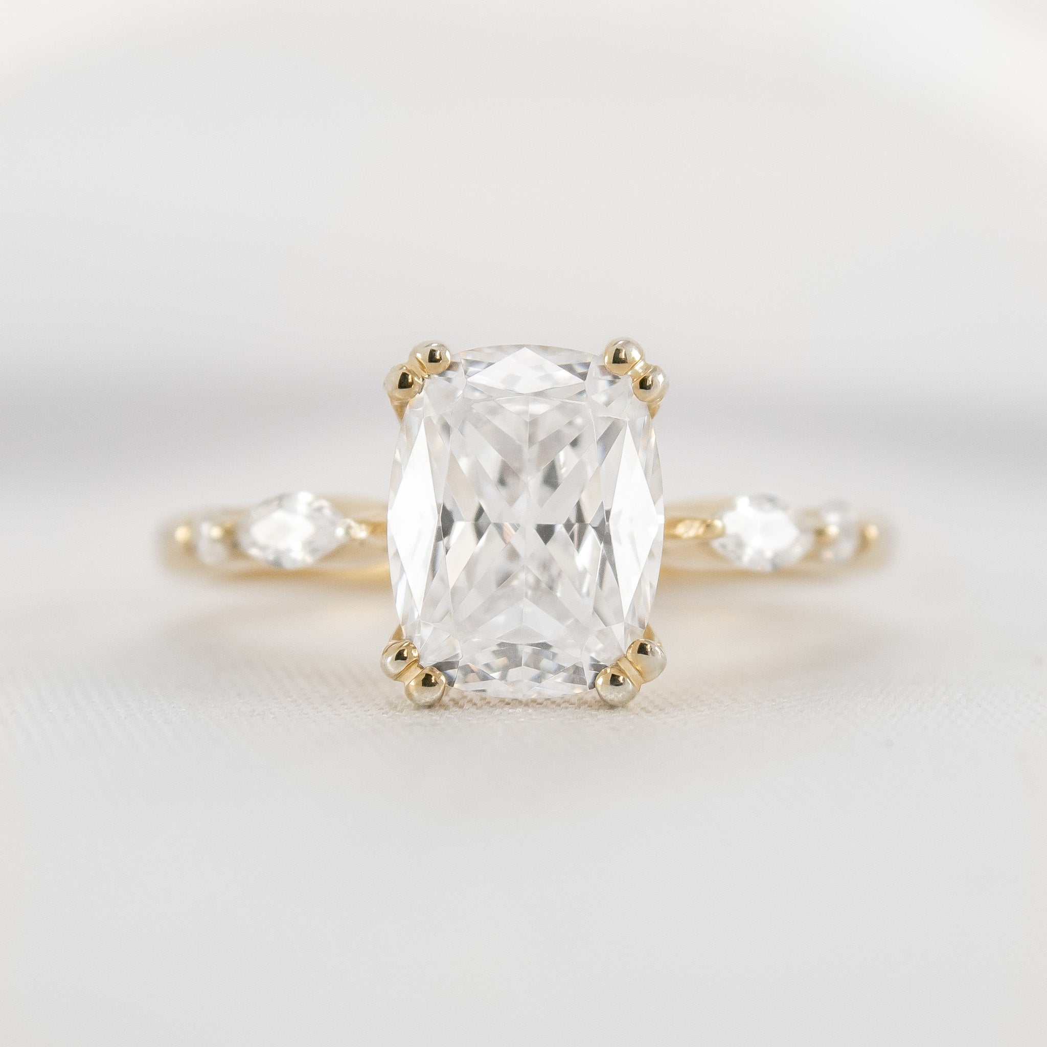 Shown in 2.0 carat Diamond* The Sage Double Prong Diamond Engagement Ring / Lisa Robin#color_14k-yellow-gold